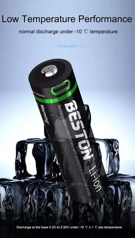 BESTON 21770 USB C Rechargeable Lithium Battery | 3.7V | 5000mAh | 1 Pack