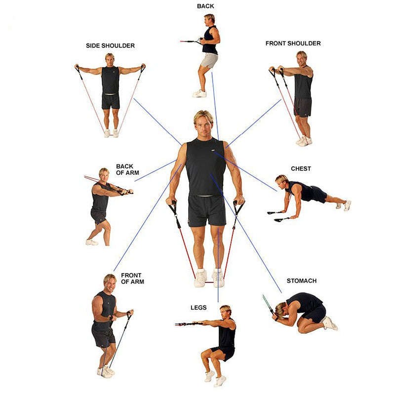 11 pcs Resistance Bands - Bodyweight Workout at Home