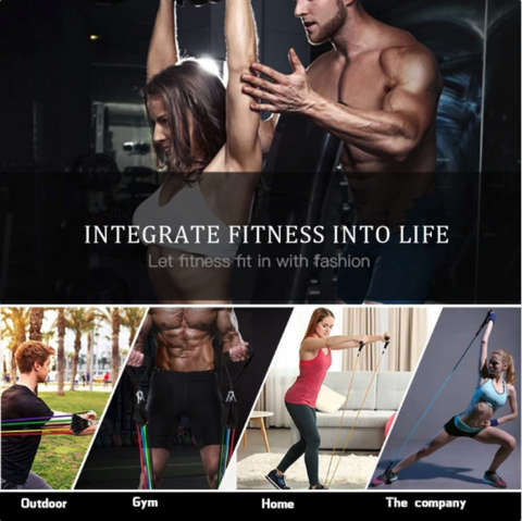 11 pcs Resistance Bands - Bodyweight Workout at Home