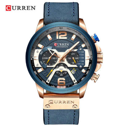 CURREN Mens Fashion Watch Blue/Gold