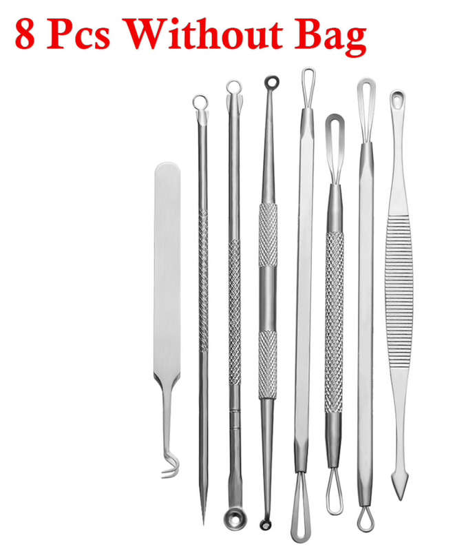 8 Piece Stainless Steel Blackhead Remover Kit