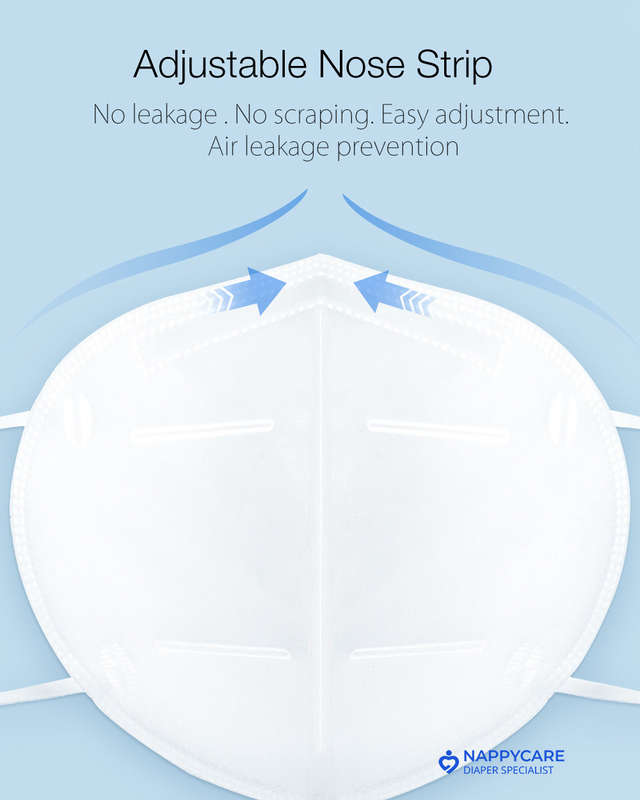 KN95 (FFP2/N95 Alternative) Face Mask / Respirator with metal nose clip