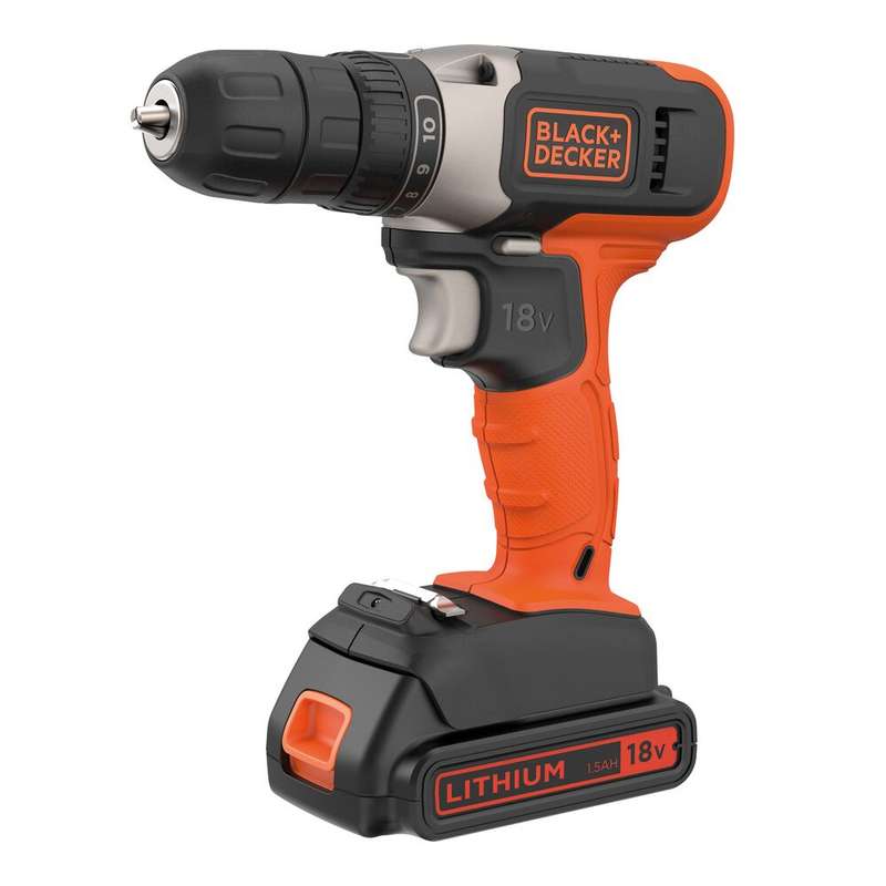 Black & Decker 18V 1 Speed Drill Driver & 1x 1.5Ah Batt | BCD001C1-QW
