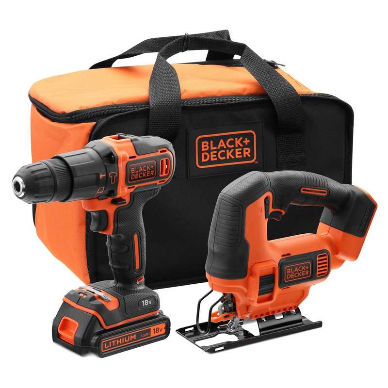 Black & Decker 18V HAMMER AND JIGSAW IN SOFTBAG | BCK22S1S-QW