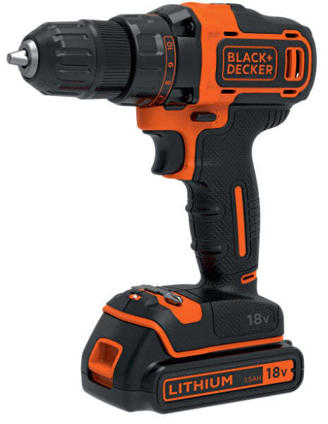 Black & Decker 18V 2 Gear Drill driver + 200mA charger + 1 batt| BDCDD186-QW