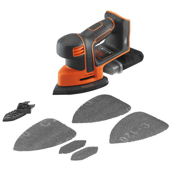 Black & Decker 18V Cordless Mouse Detail Sander & 1 Battery & Charger