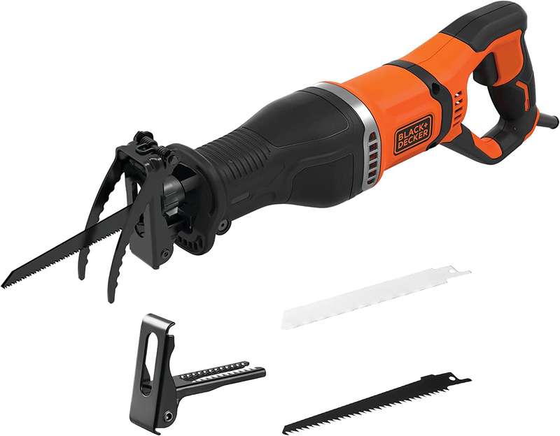 750W Corded Reciprocating Saw with Branch Holder and 2x Blades