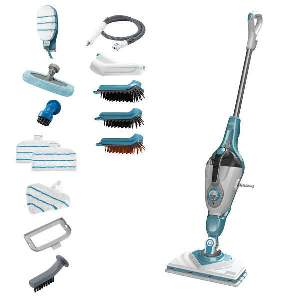 BLACK+DECKER 1600W 2in1 Steam Mop with SteaMitt and 15 Accessories