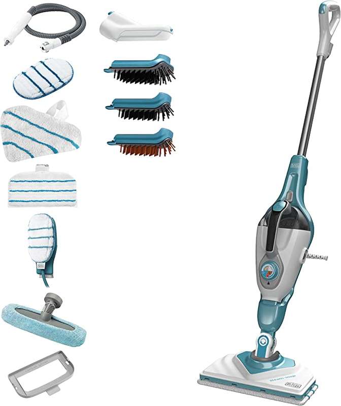 Black & Decker 1600W 2in1 Steam-Mop with Delta Head, SteaMitt and 13 accessories