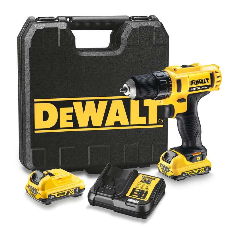 DeWalt 10.8V Drill Driver 2 x 2.0Ah Batteries Multi Voltage Charger & Kit Box