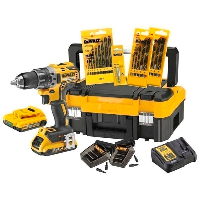 Dewalt 18V Cordless Drill Driver In Tstak Kit (2.0Ah) PLUS Accessories - DCK791D2T-QW