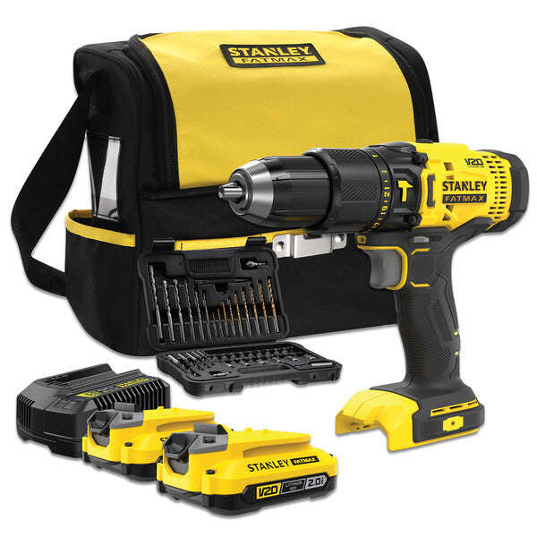 Stanley FATMAX 18V Cordless Hammer Drill+50 Pcs Set +2 Batteries+ Bag - COMBO DEAL!
