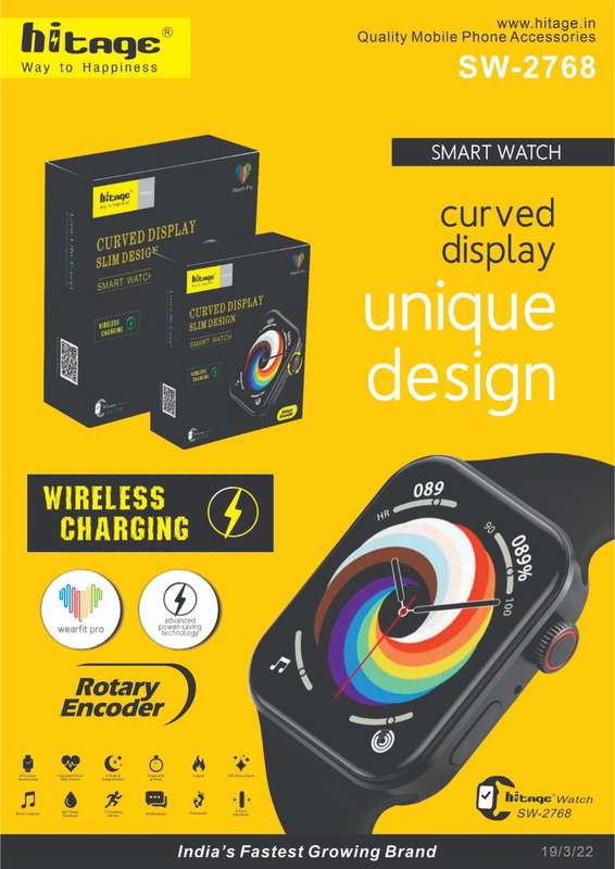 Hitage Wireless Charging Smart Watch - SW2768
