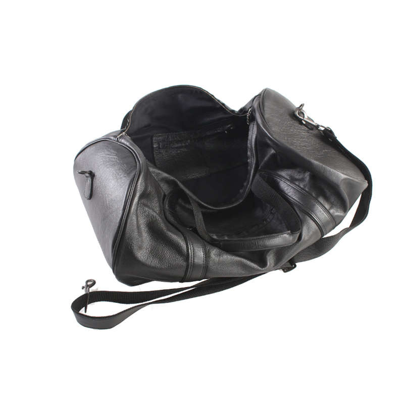 Leather Round Polo Travel Duffel - Brown
