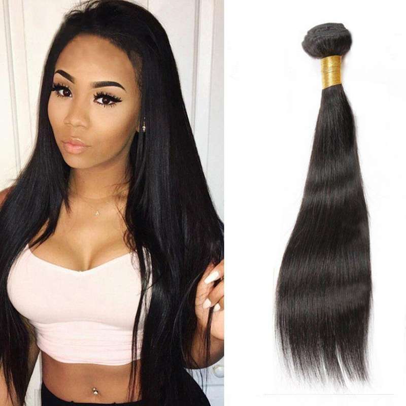 100% Virgin Brazilian Straight Remy Hair 3 Bundles with Closure-10A - 12'' (30cm)