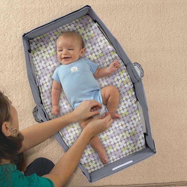 Foldable Baby Travel Bed Diaper Bag With Removable Fun Toy Bar Hole