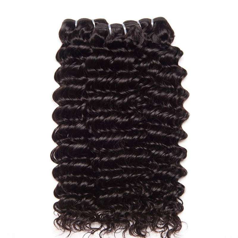 Peruvian Curly Deep Wave (11A) 3 Bundles and Closure - 12''