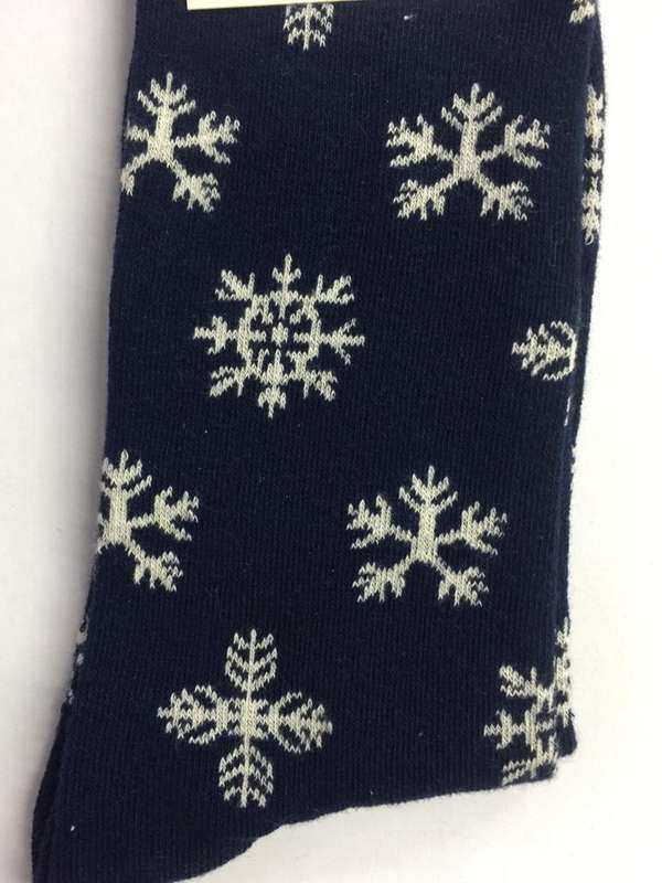 Sunny Sox - Snowflakes (2 Pairs) - Navy / White Snowflakes