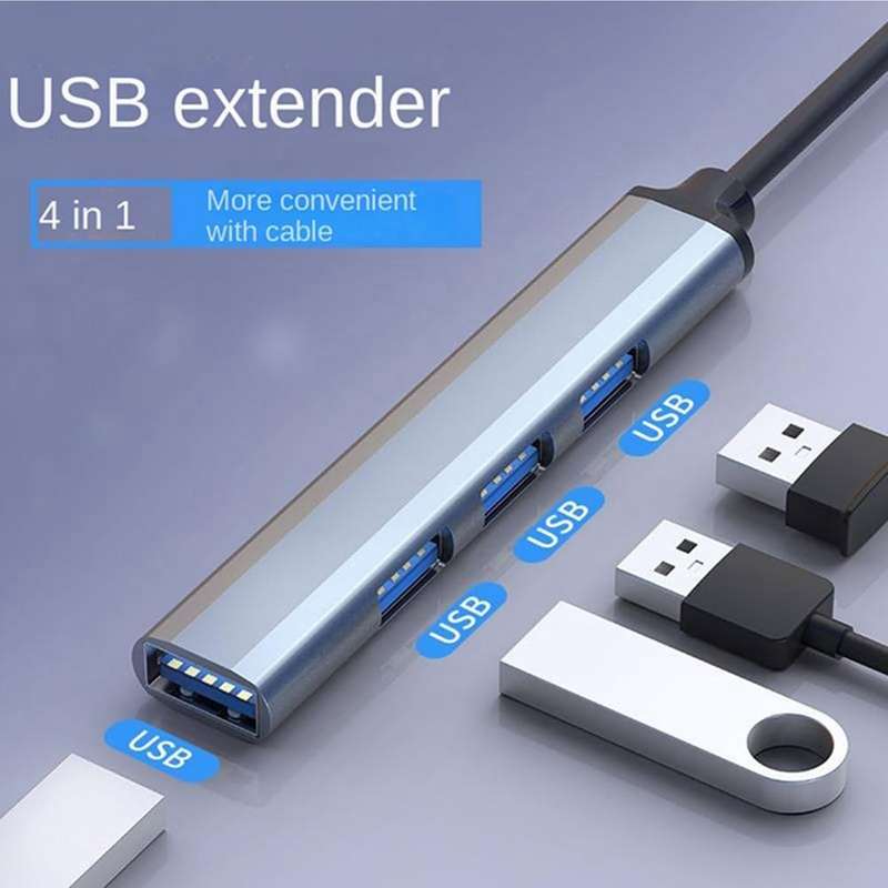 Yesplus YS1405 Type-C To 4 USB Port Adapter Hub | OTG + USB HUB 4 IN 1