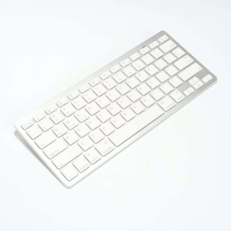 Ultra Slim Design KB450 Bluetooth Wireless Keyboard - Silver & White