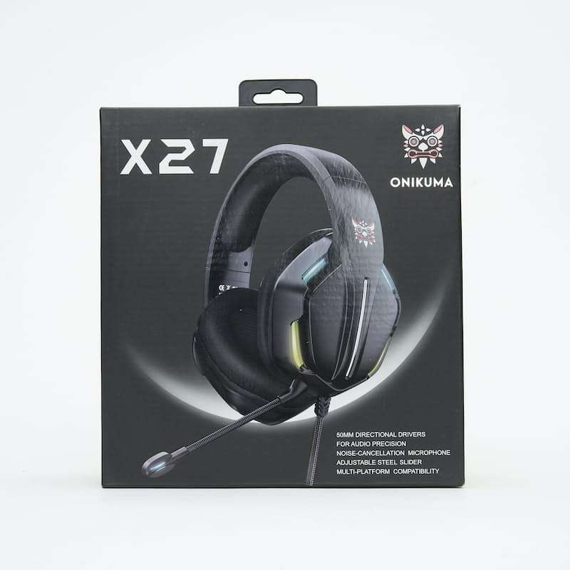 ONIKUMA X27 RGB Gaming Headset Stereo Surround Omnidirectional Noise Canceling Mic Ergonomic Desi...