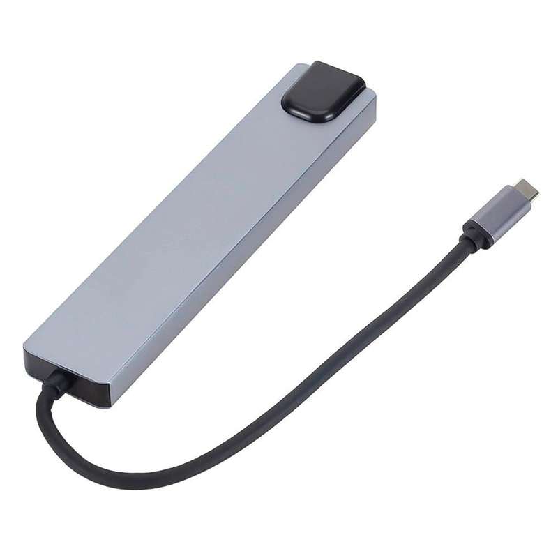 Portable 8 In 1 Type-c Hub To Usb 3.0 Usb-c Hdmi Lan Rj45 Sd Tf Adapter