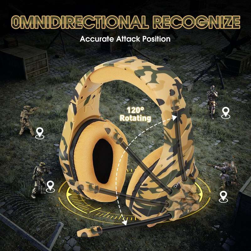 ONIKUMA K1-B Camouflage Elite stereo gaming headset - Yellow