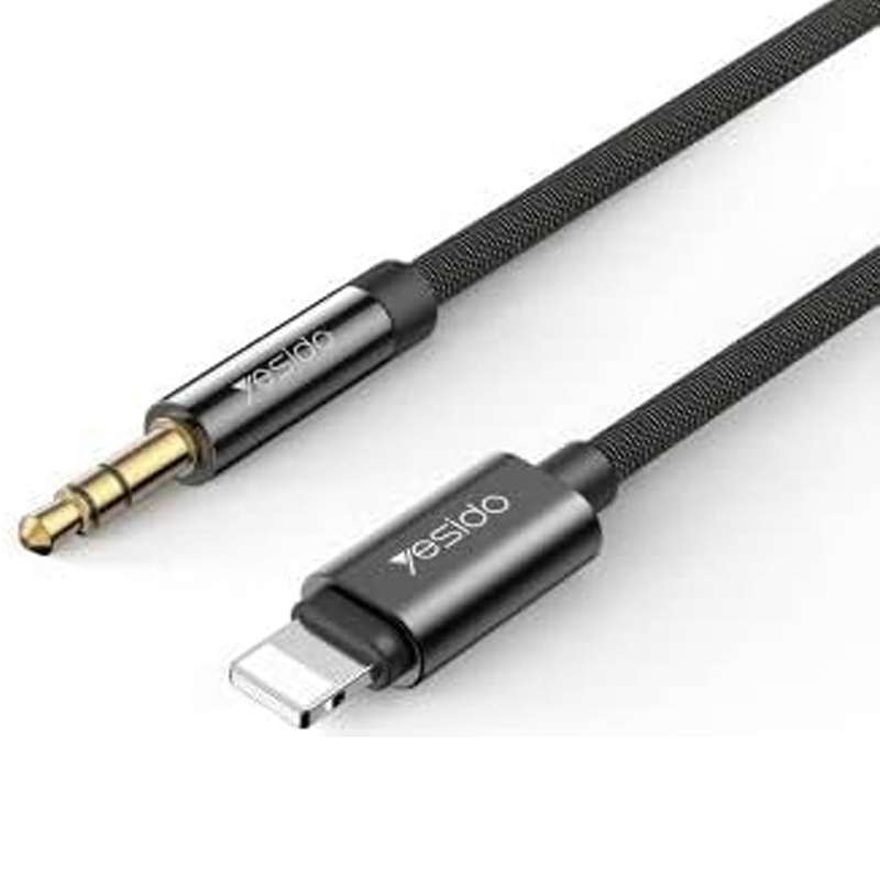 Yesido Aux Adapter Lightning to 3.5mm Audio Cable 1.2 Meter Black