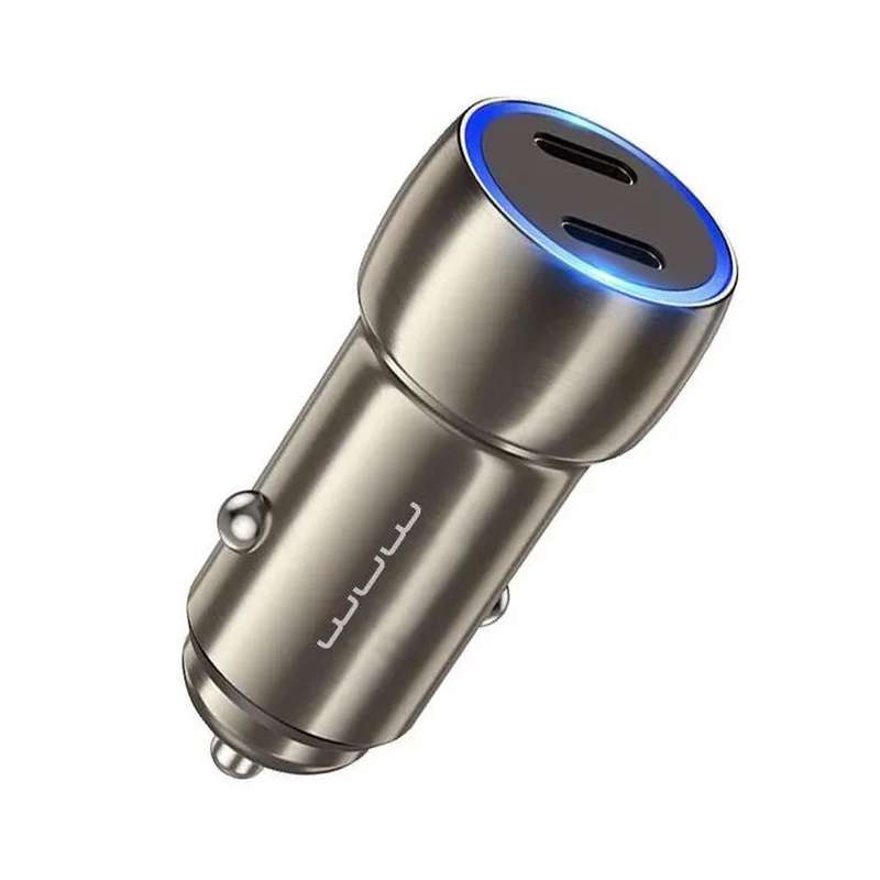 Fast Charging 40W Car Charger C190 Dual Type-C Ports METAL