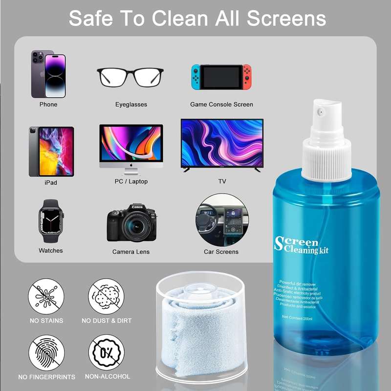 Big LCD Screen Cleaning Kit 3-In-1 for TV, Smart Phone, Monitors , Laptop