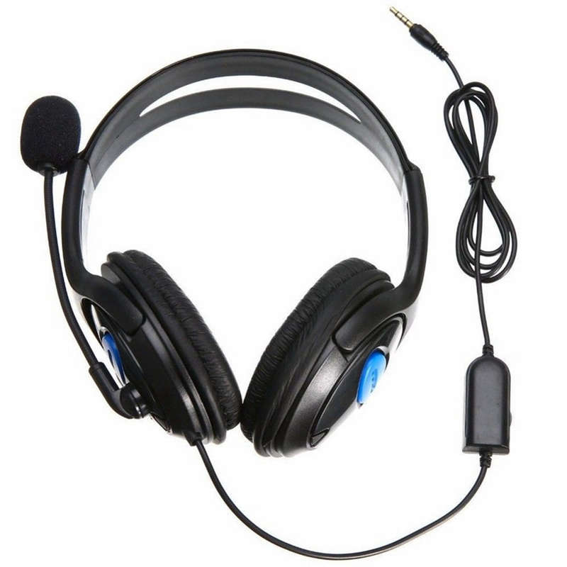 Wired Gaming Headset Soft Memory Earmuffs Headphones with Mic for PS4 - BLACK