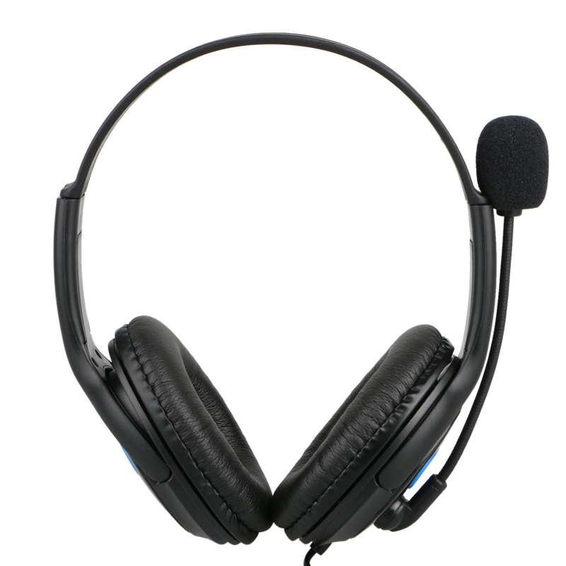Wired Gaming Headset Soft Memory Earmuffs Headphones with Mic for PS4 - BLACK