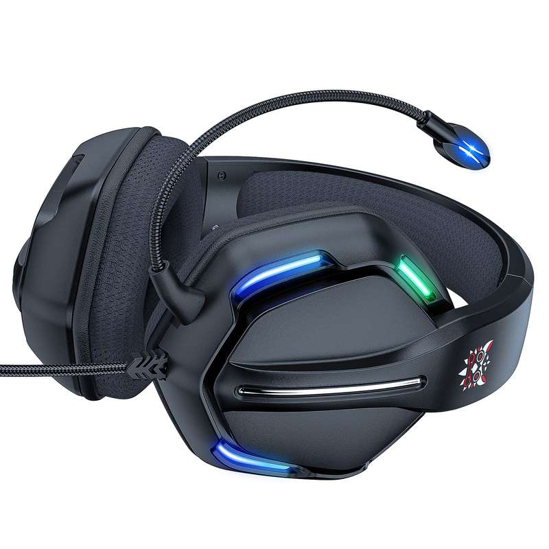 ONIKUMA X27 RGB Gaming Headset Stereo Surround Omnidirectional Noise Canceling Mic Ergonomic Desi...