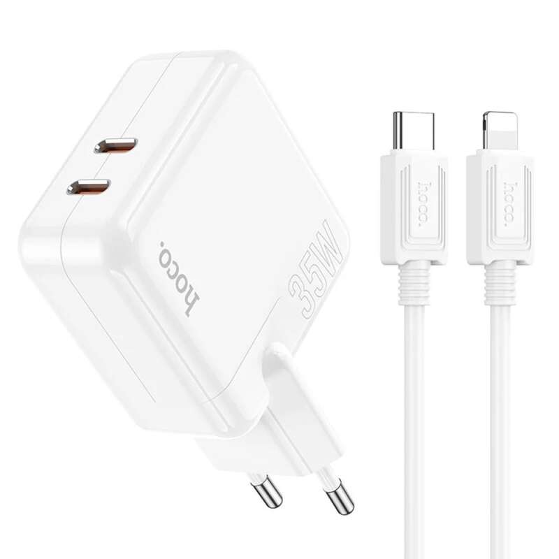 HOCO. Fast Charger With Type C to Lightning Cable for Apple Devices iPhone Ipad 35 Watts - C110A