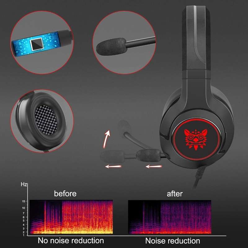 Onikuma K9 RGB Noise Canceling Gaming Headset With Microphone - Black