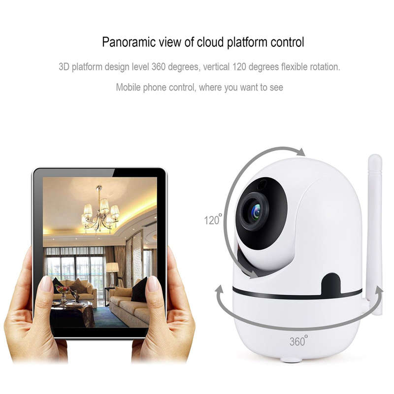 Smart WiFi Camera Indoor Auto Track IP Camera Baby Monitor Nanny Camera - White