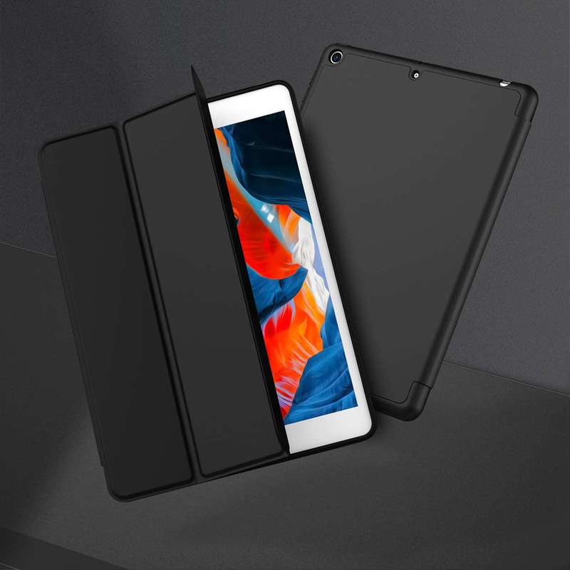 Smart Flip Protective Cover With Pencil Holder for Apple iPad 10.2 inch Case - Black