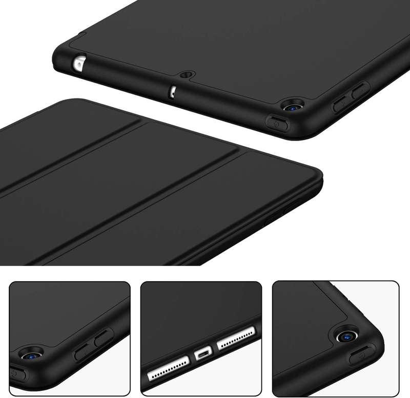 Smart Flip Protective Cover With Pencil Holder for Apple iPad 10.2 inch Case - Black
