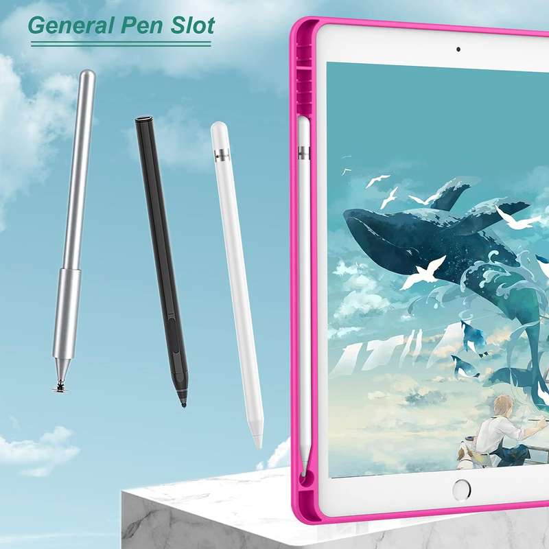 Smart Flip Protective Cover With Pencil Holder for Apple iPad 10.2 inch Case - Rose Pink