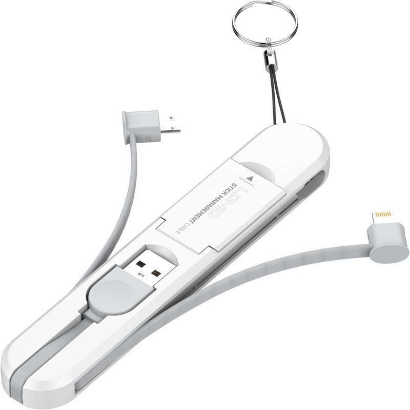 LDNIO 3-in-1 3.8A Fast Charging Cable with Keyring