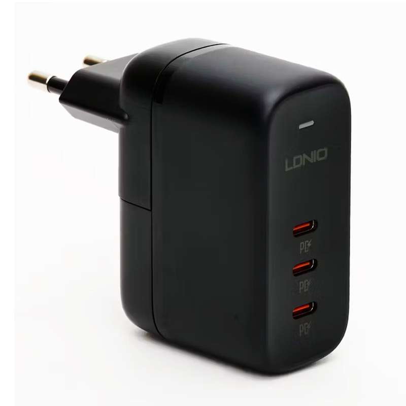 LDNIO 65W GaN Fast Charger with International Plugs & 3 USB-C Ports