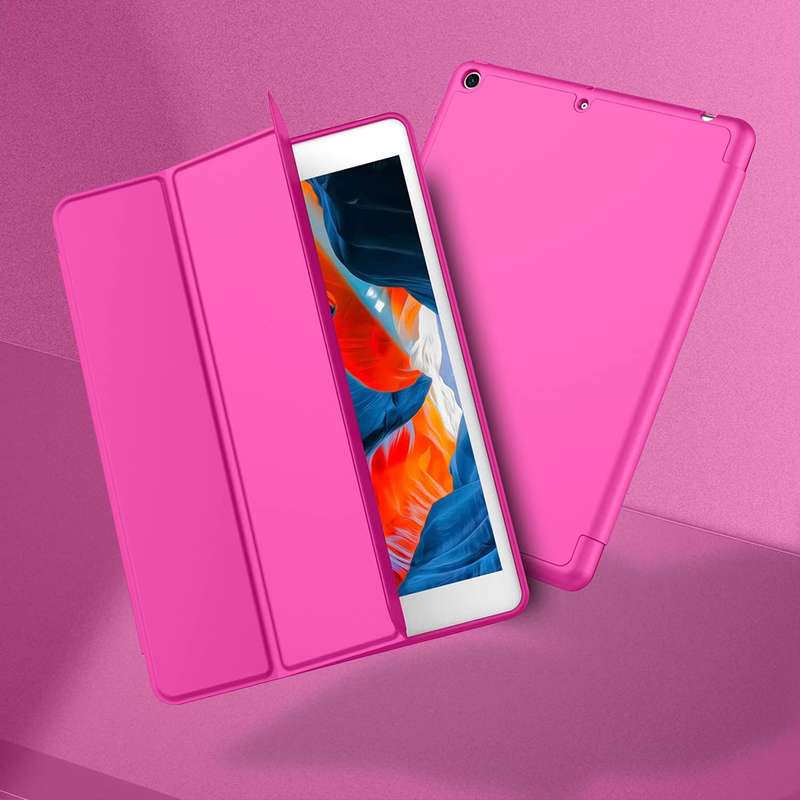 Smart Flip Protective Cover With Pencil Holder for Apple iPad 10.2 inch Case - Rose Pink