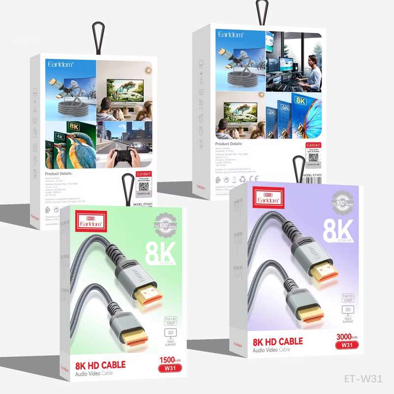 EARLDOM High Speed Full HD 1080P 8K HDMI Cable Audio Video cable 3 Meter