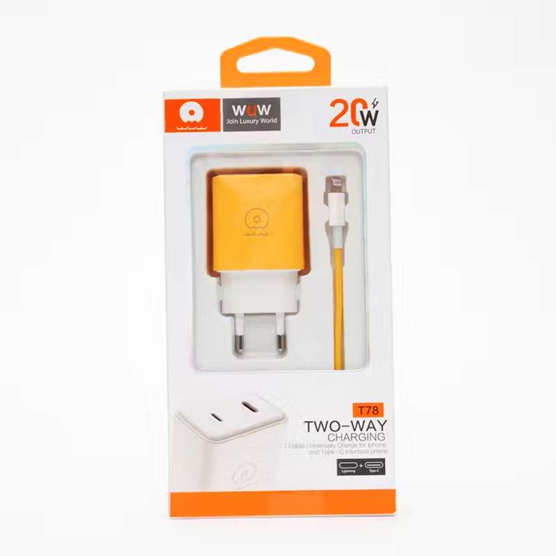 FAST CHARGING 20W Dual Port Charging Block with Type-C to Lightning Cable