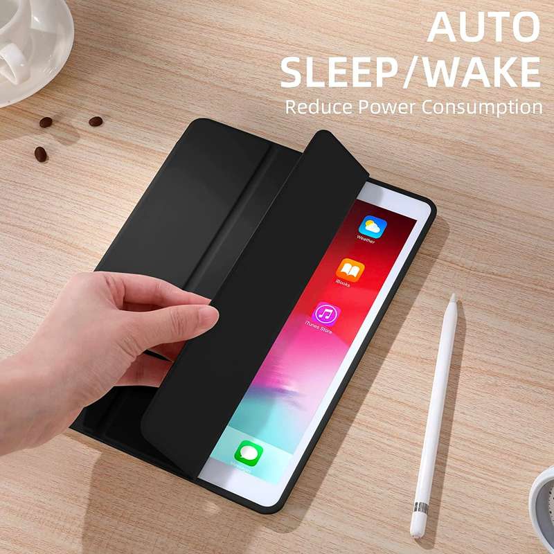Smart Flip Protective Cover With Pencil Holder for Apple iPad 10.2 inch Case - Black