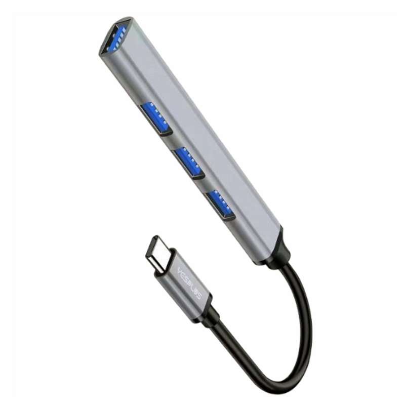 Yesplus YS1405 Type-C To 4 USB Port Adapter Hub | OTG + USB HUB 4 IN 1