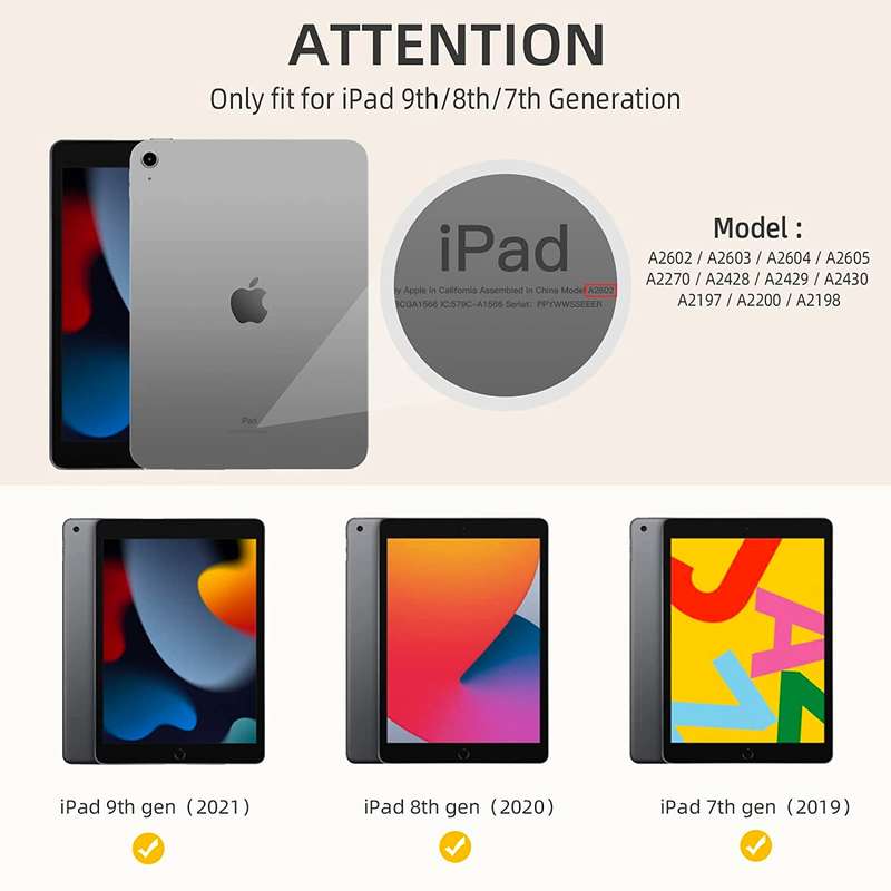 Smart Flip Protective Cover With Pencil Holder for Apple iPad 10.2 inch Case - Black