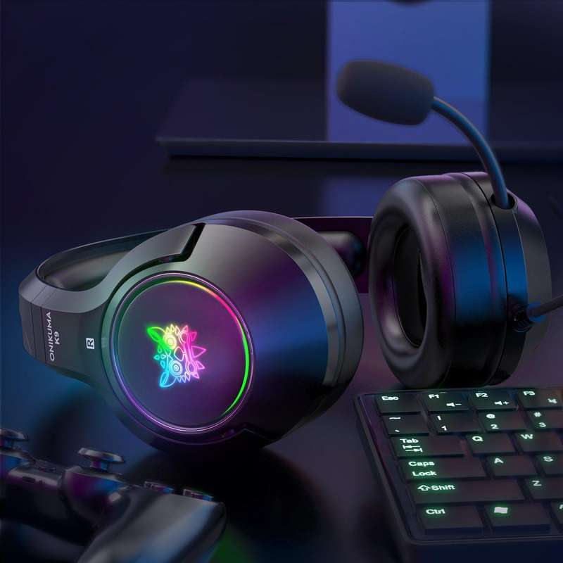 Onikuma K9 RGB Noise Canceling Gaming Headset With Microphone - Black