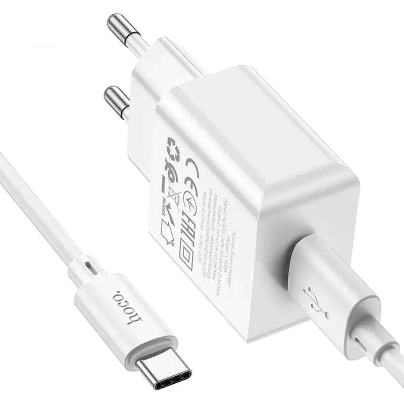 Smart Phone Charger EU Plug Adapter 10.5W with USB Type-C Cable