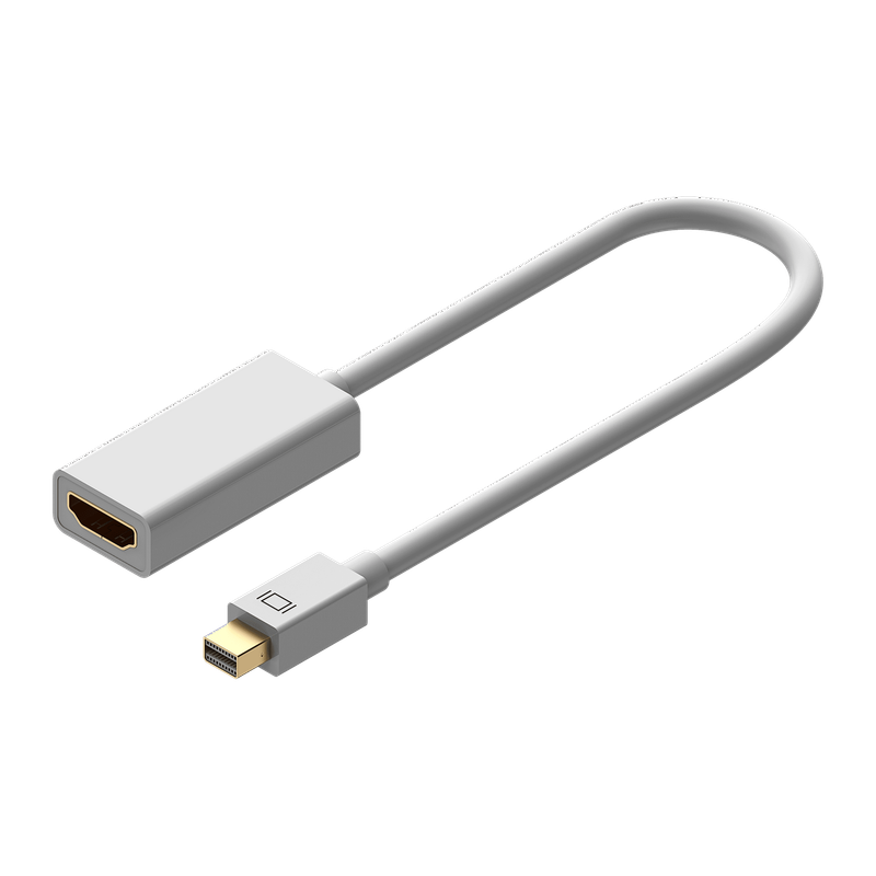 Mini DisplayPort to HDMI Female Adapter for Apple Macbook , White